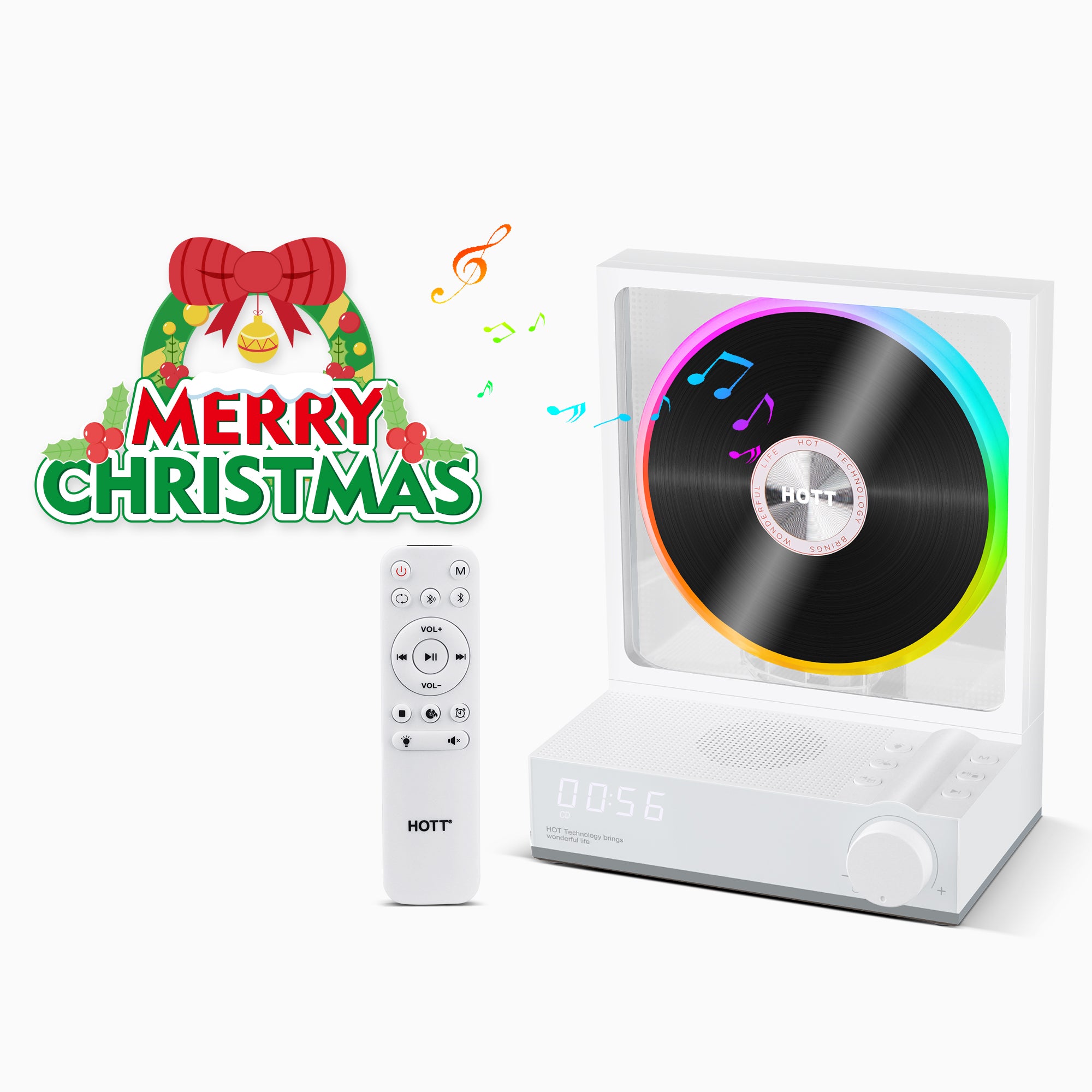 Merry Chrismas - All Media CD Player C229 White - With Remote Control