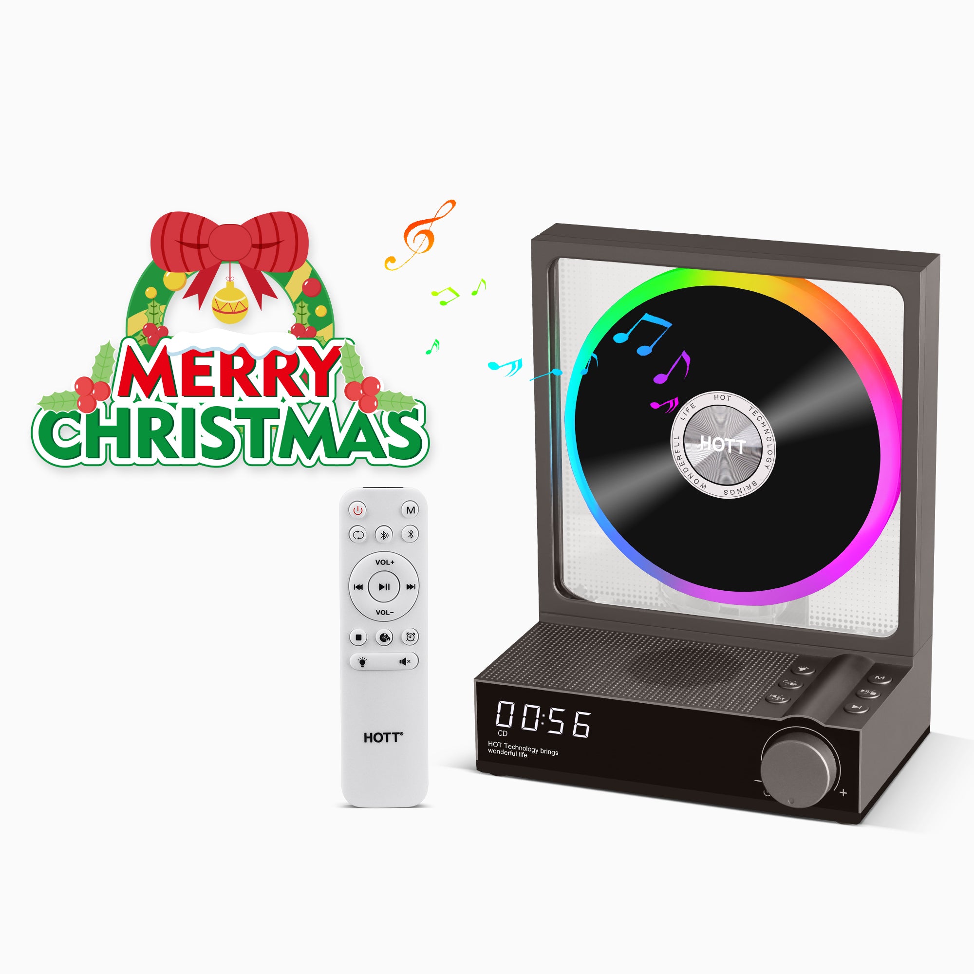 Merry Chrismas - All Media CD Player C229 Grey - With Remote Control